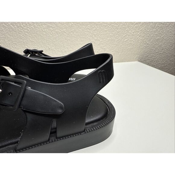 Melissa Possession Women's Matte Black Rubber Jelly Fisherman Sandals Size 6 - Picture 4 of 8